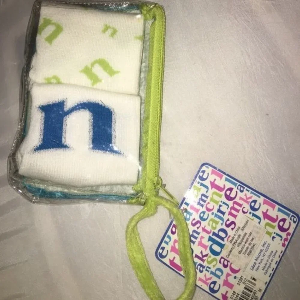Limited TOO initial N sock + Wristlet set NWT GIFTABLE